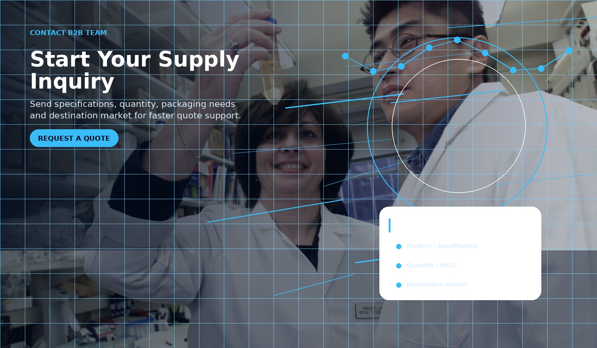 B2B quote request and global inquiry illustration