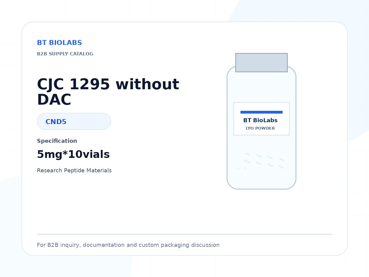 BT BioLabs CJC 1295 without DAC lyophilized peptide vial product display