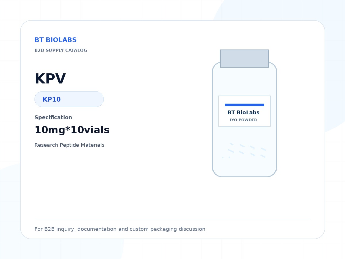 BT BioLabs KPV lyophilized peptide vial product display